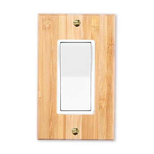 1 Pcs Solid Wood Outlet Covers Light Switch Plate Bamboo Switch Plates And Outlet Covers Durable Quality Raw Wooden Light Switch Cover Decorative Single Rocker Wall Plate
